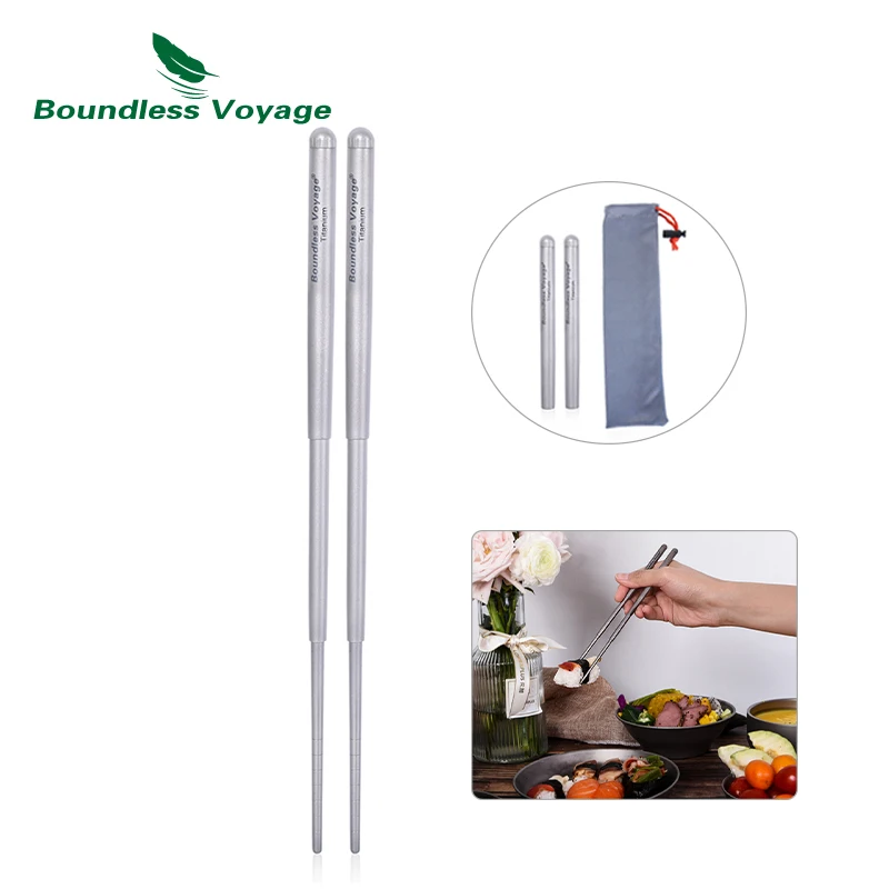 Outdoor Camping Tableware Titanium Alloy Chopsticks For Hiking Traveling Z8 