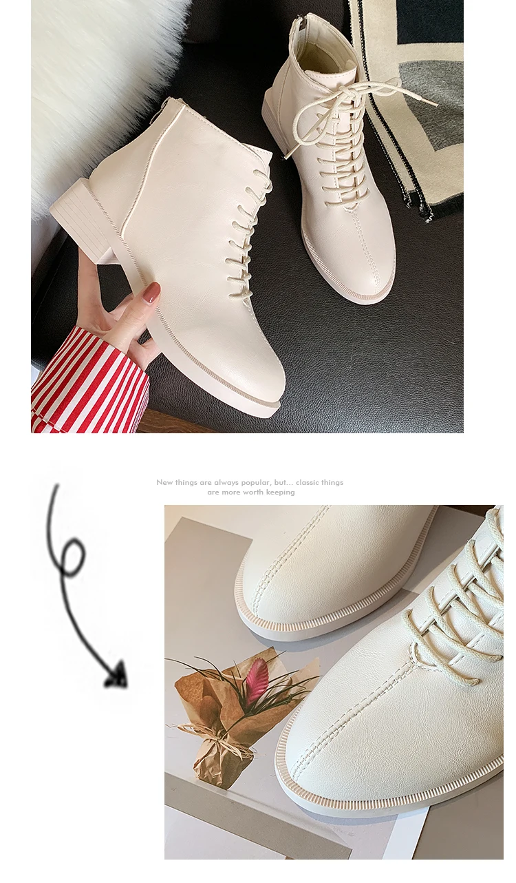 Обувь; женские короткие ботинки; женские осенние ботинки; коллекция года; женские роскошные дизайнерские ботинки на массивном каблуке с круглым носком и шнуровкой на низком каблуке