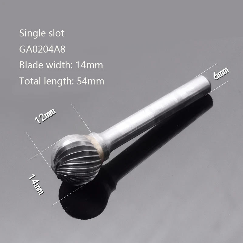 Single slot 14mm Резьба по дереву головка Фрезерный резак сплав внутренняя Шлифовальная головка Железный роторный файл один паз d-образный Сферический Электрический корень - Цвет: Single slot 14mm