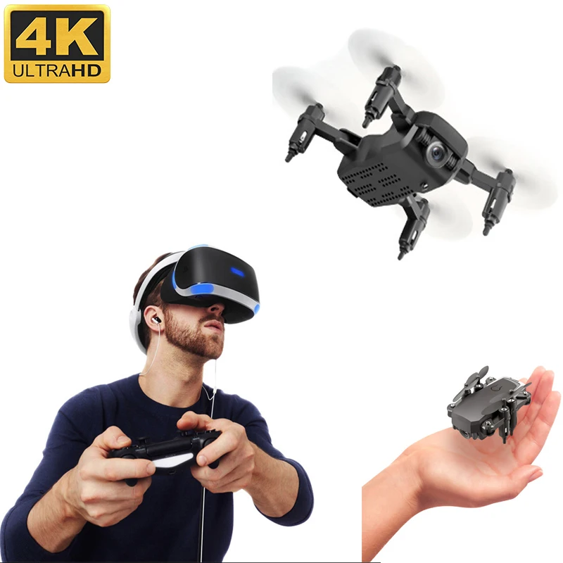 Мини складной Дрон с аэрофотосъемкой красный полет 10 минут 4k HD камера для детей