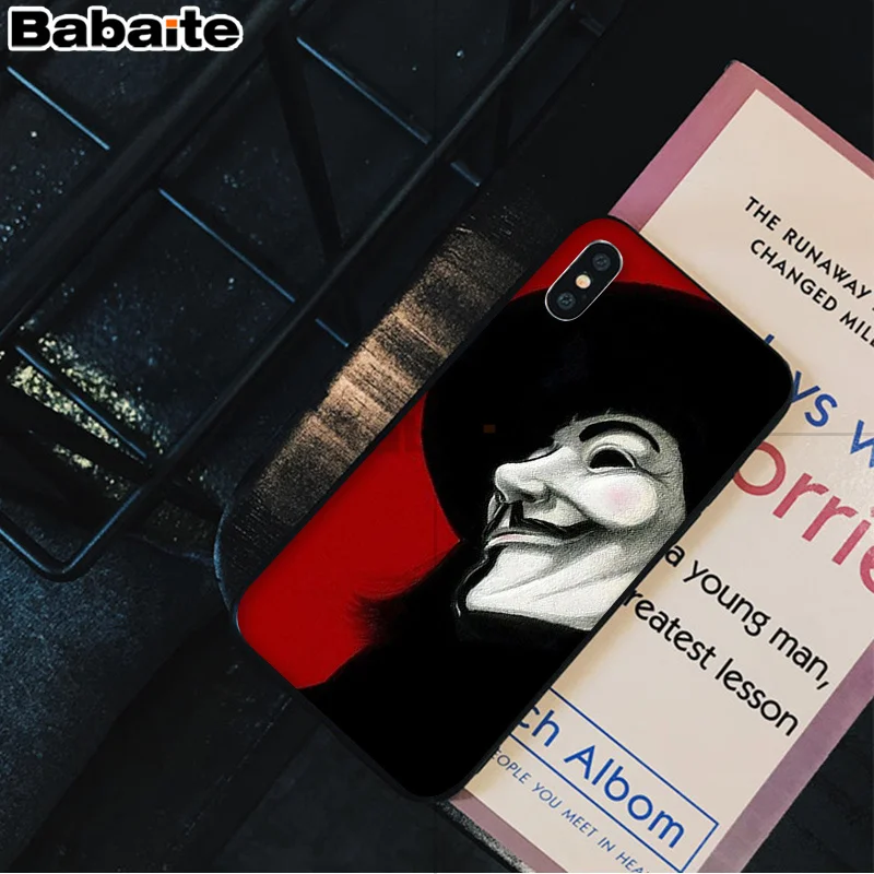 A14 Babaite V для Vendetta TPU черный чехол для телефона чехол для iPhone 6S 6plus 7 7plus 8 8Plus X Xs MAX 5 5S XR - Цвет: A14
