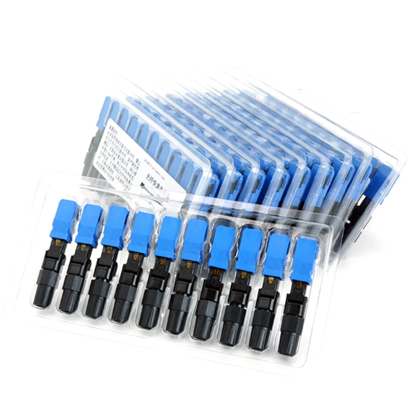 

HOT-100Pcs SC UPC Fast Connector Embedded SC UPC Adapter 55mm Cost-Effective Quick Assembly Connector FTTH