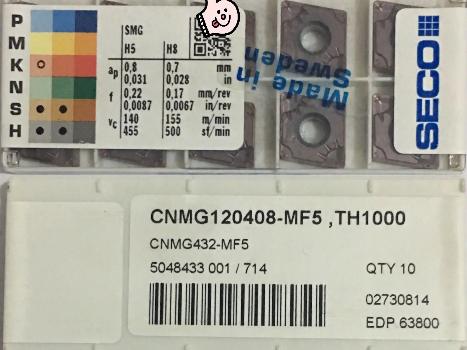 Original SECO CNC carbide turning inserts CNMG120408 MF5 TH1000Turning Tool AliExpress