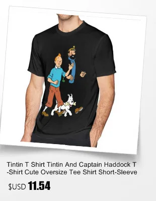 Tintin, футболка, Tintin And Milou, футболка, 100 хлопок, графическая футболка, потрясающая классическая мужская футболка с коротким рукавом