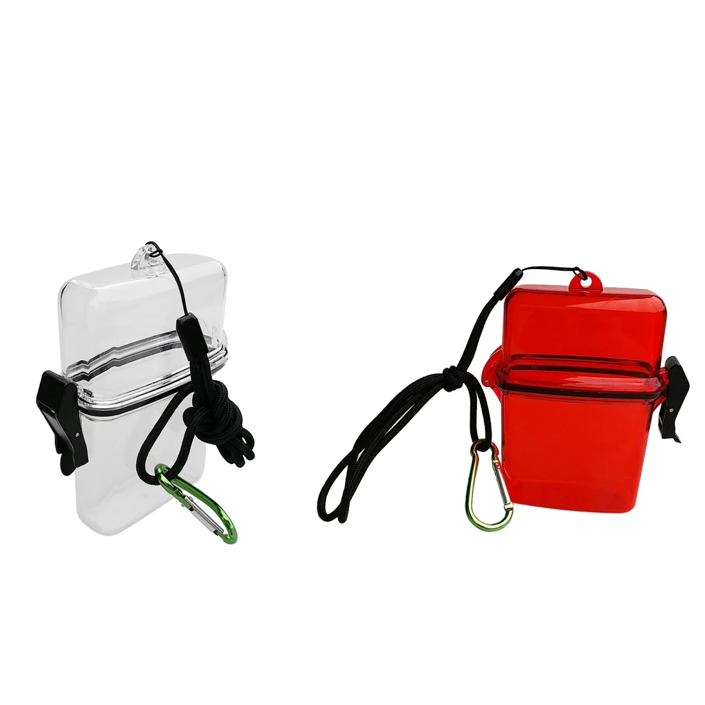 Waterproof Dry Box Container Case & Rope Carabiner Hook for Scuba Diving Snorkeling Kayaking Surfing Swimming Boating Floating