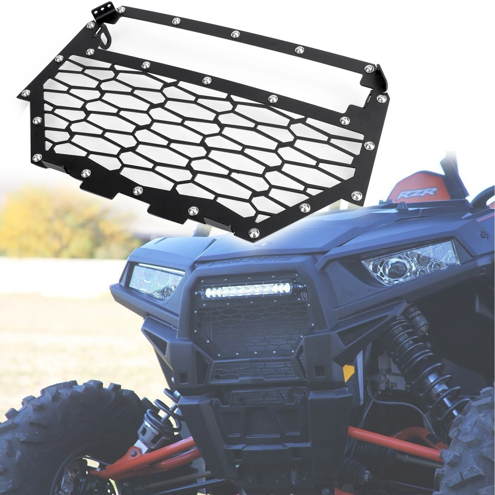 

Artudatech Front 11" LED Light Bar Stainless Steel Grill Grille For Polaris RZR XP 1000 / XP 4 1000 2014 2015 2016 Parts