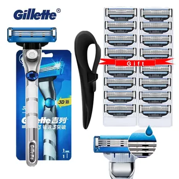 

Gillette Mach 3 Turbo 3D Men's Razor Handle Machine for Shaving Razor Blade Cassettes Shaver For Beard with Rubber Sleeve