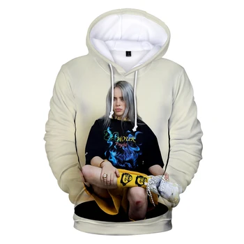 

Billie Eilish Sweatshirt Men Women Hoodies Personality 3D Print Billie Eilish Pullovers Streetwear Fashion Hip Hop Hoodie