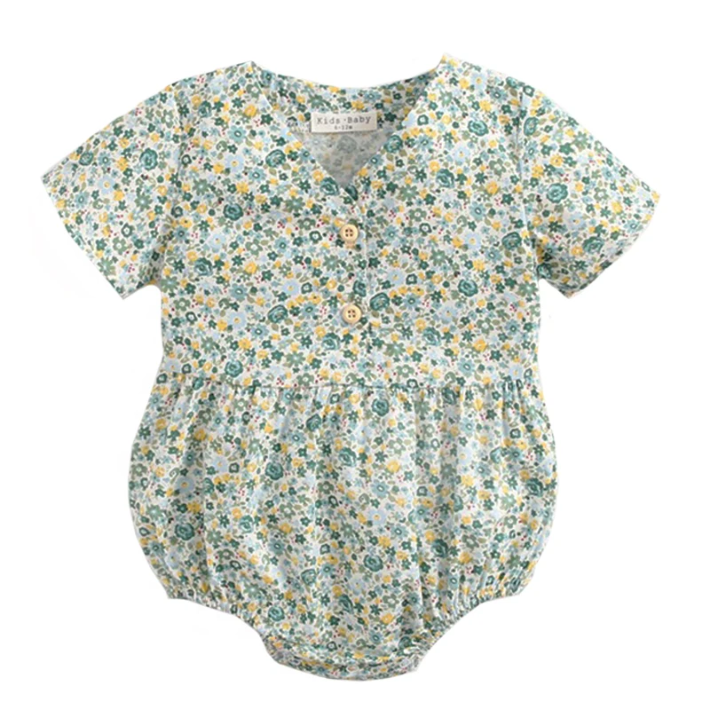 Боди для новорожденных мальчиков и девочек, летняя одежда, боди, комбинезон, Детский костюм, одежда из хлопка высокого качества - Цвет: green BRS9041