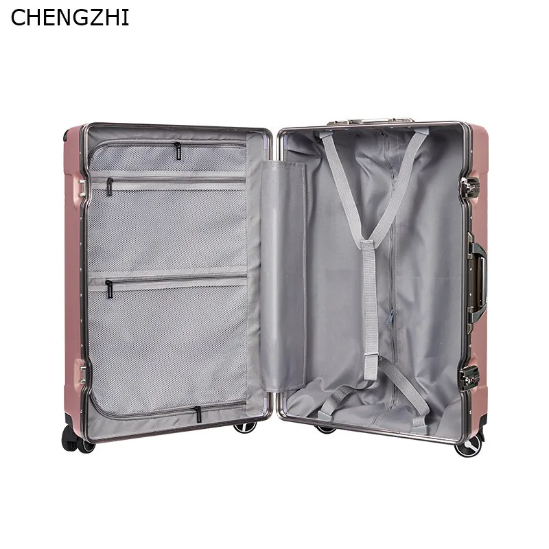 CHENGZHI 20 ''24'' дюймов алюминиевая рама+ PC багаж на колёсиках Spinner дорожный костюм Чехол для мужчин чехол на колесиках для женщин чемодан на колесиках