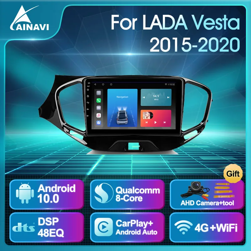 Car Android 10 Radio GPS For LADA Vesta Cross Sport 2015-2020 Auto Stereo Multimedia Video Player Navigation 48EQ Carplay 2 Din |