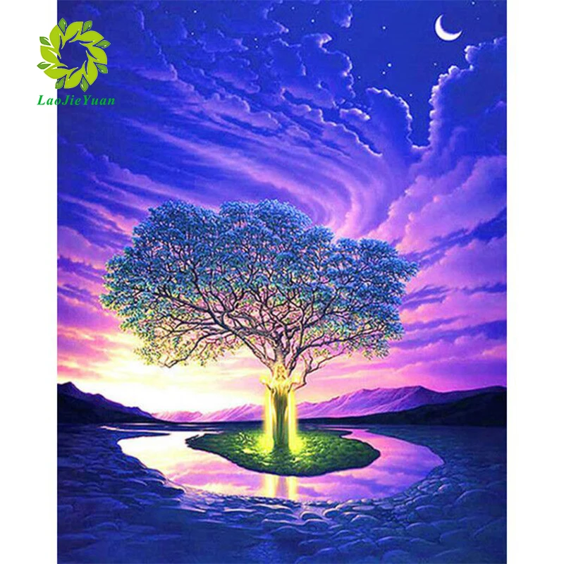  Diamond Art Reflection Tree DIY 5D Diamond Painting