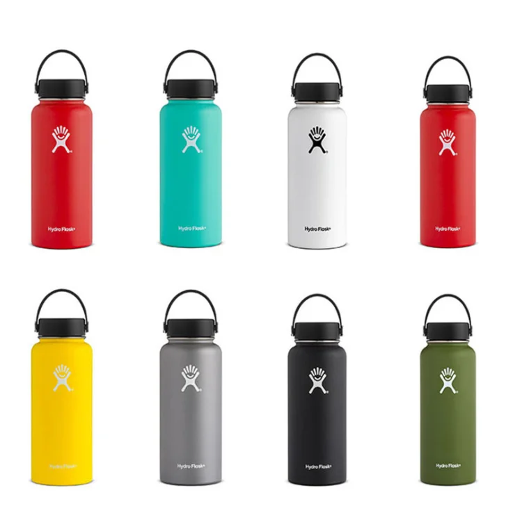 

QL Stainless Steel Water Bottle Hydro Flask Water Bottle Vacuum Insulated Wide Mouth Travel Portable Thermal Bottle 32oz/40oz