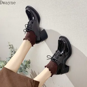 

2020 new retro thick high-heeled Mary Jane college style comfortable large scalp shoes women