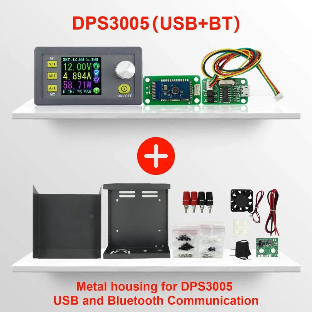 DPS3005 функция связи Постоянное Напряжение Ток понижающий модуль питания Преобразователь напряжения ЖК-Вольтметр 30 в 5A - Цвет: 3005 USB BT case-C1