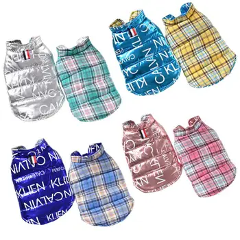 Двусторонняя одежда для домашних животных, одежда для собак, зимнее пальто для питбуля и йоркширского терьера, плотная куртка для маленьких...