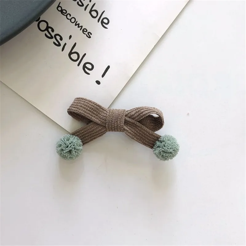 10 шт./лот, модные новые вельветовые помпоны для девочек, бант-заколка для волос, однотонный бант, заколки для волос, головной убор принцессы, милые аксессуары для волос