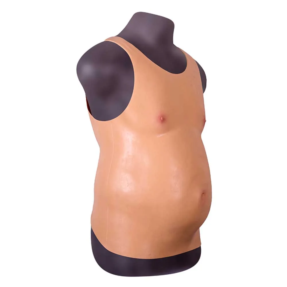 Realistic Artificial False Pot Belly Fake Beer Belly Silicone Beer Gut Man Bodysuit For