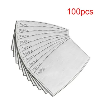 

100PCS Activated Carbon Filter Face Mask Breathing Insert Protective Mouth Mask Filter Five layers mask filtering Pad #40