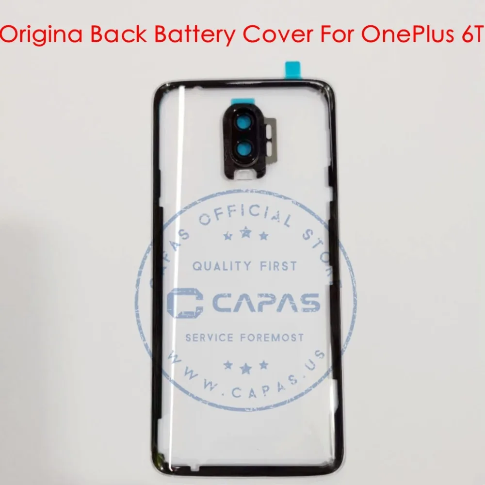 Для OnePlus 6T Задняя крышка батареи+ клей+ стеклянный объектив камеры для OnePlus 6T Задняя крышка корпуса Замена двери