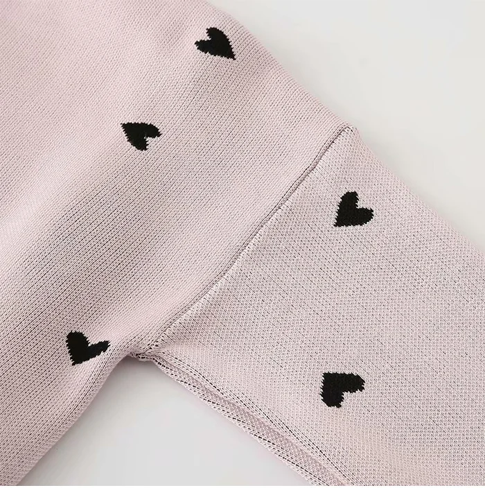 korea chic heart pattern knitted suit women skirt set autumn winter knitted suit 2 piece set sweet top and skirt