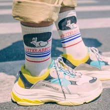 Женские и мужские носки Модные хлопковые носки повседневные Харадзюку жаккардовые дышащие милые носки