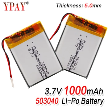 

1/2/4pcs 1000mAh 503040 Lithium Li-ion Polymer Battery 40x30x5mm Li-Po Battery Cell For Voice Recorder Headset Speaker E-boo