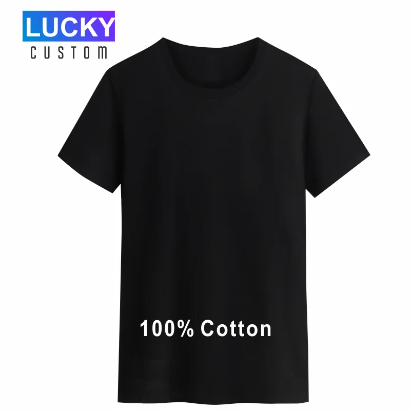 2020 летняя хлопковая трендовая футболка LUCKY с круглым вырезом модная повседневная