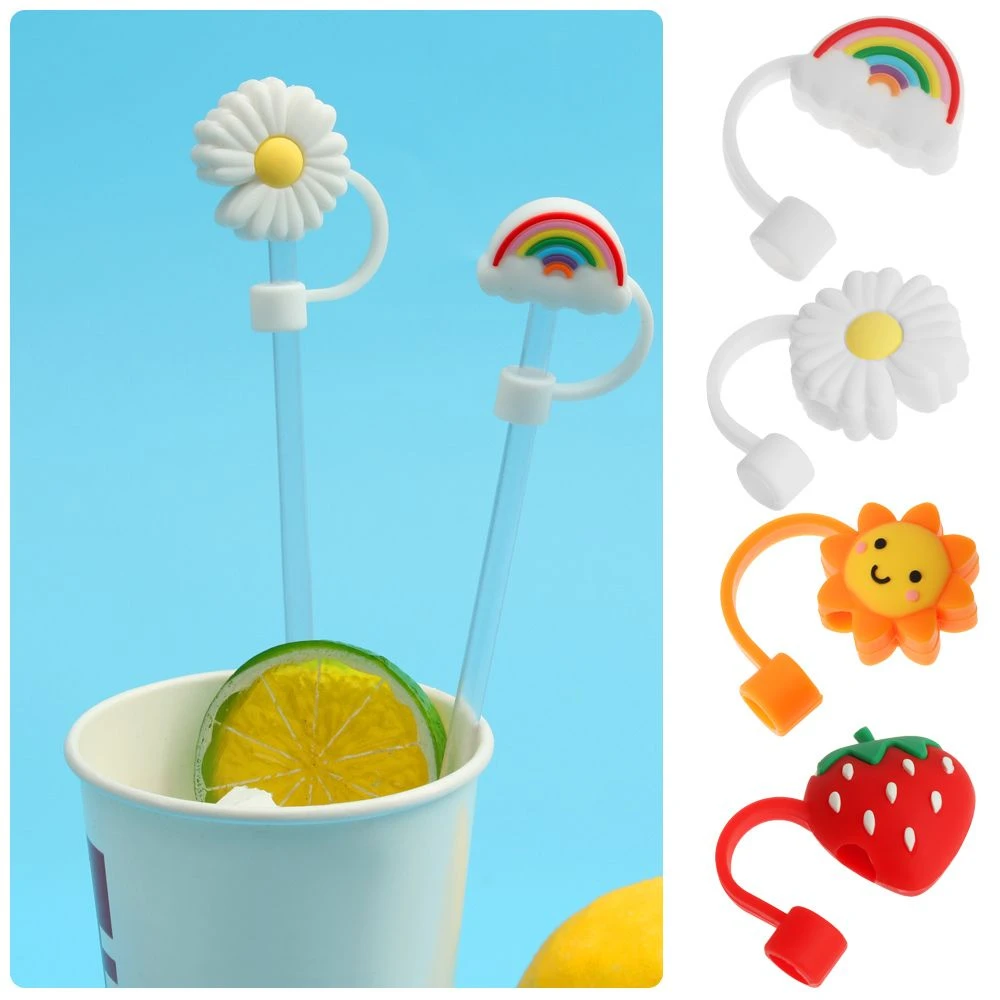 Tips Silicone Straw Plug Cartoon Plugs Cover Cup Accessories Drinking Dust Cap Tips Silicone Straw Plug Cartoon Plugs Cover Cup Accessories Drinking Dust Cap