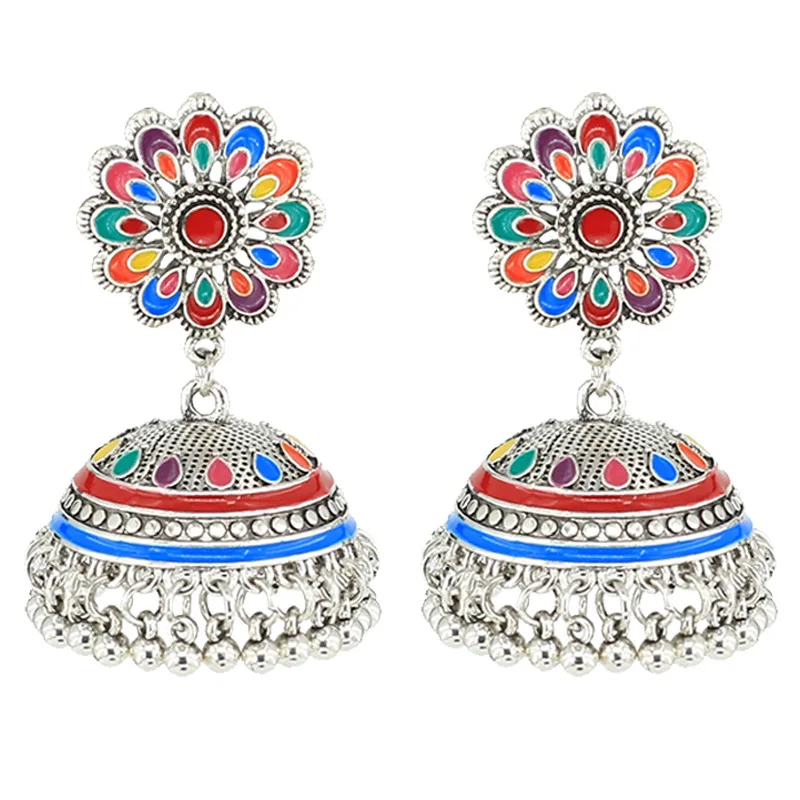 Indian Traditional Bollywood Multi-Color Oxidized Fashion Jewelry Earrings 