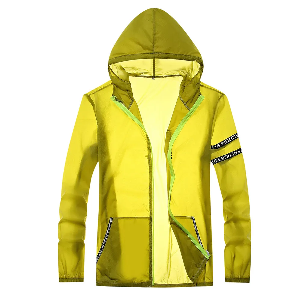 Yellow JAYCOSIN мужские пальто модная мужская Защита от солнца одежда куртки мужские пальто с воротником-стойкой мужские однотонные из полиэстера, на молнии с длинными рукавами - Цвет: Yellow