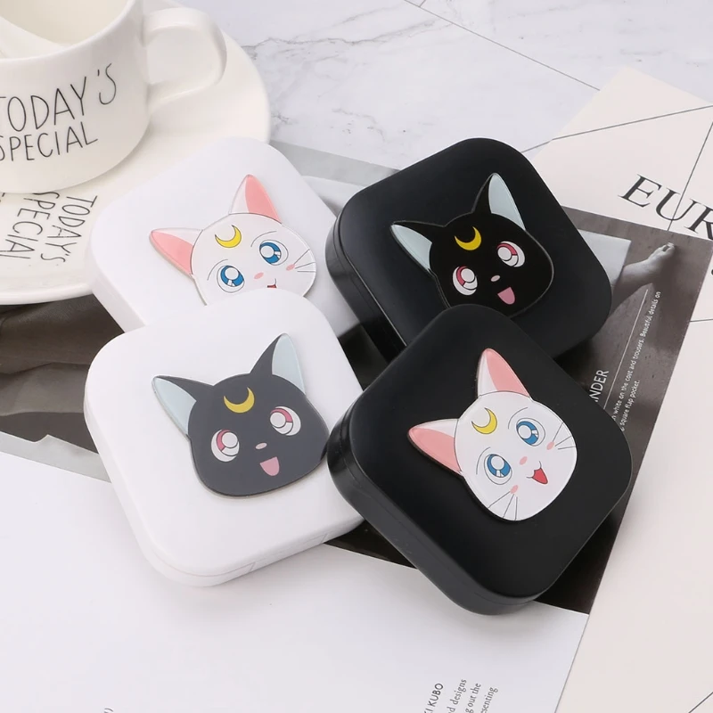 Контактный объектив коробка квадратный Cat дорожный портативный кейс с зеркалом контейнер для хранения LX9E