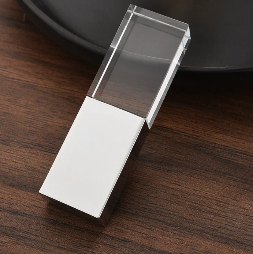 Металлическими элементами и стразами изготовленным на заказ логосом 3. 0 USB и изготовленным на заказ логосом металла прозрачные подарочные Серебряная коробка