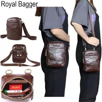 Royal Bagger, мужские сумки через плечо, сумки через плечо для мужчин, натуральная коровья кожа, новая модная поясная сумка, крутая деловая Повседневная сумка - Цвет: Коричневый