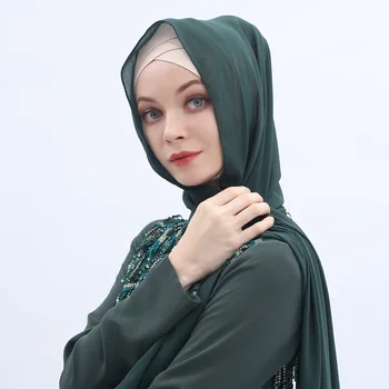 

Women Head Scarf Chiffon Muslim Hijab Caps Islamic Clothing Plain Long Scarf Hijabs Turban Turkey Shawl Headband Musulman Wrap