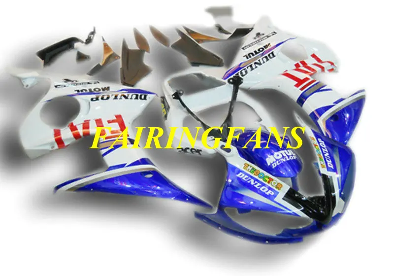 Мотоциклетный вставной Обтекатель тела комплект для YAMAHA YZFR6 03 04 05 YZF R6 2003 2004 2005 YZF600 белая, голубая обшивка кузова+ подарки YJ05