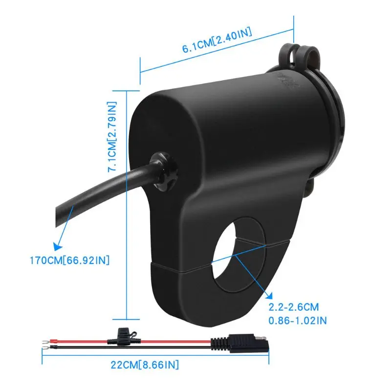 Металлический 12V мотоциклов Водонепроницаемый QC3.0 Dual USB быстрой Зарядное устройство Светодиодный переключатель вольтметра для телефонов gps Камера навигации