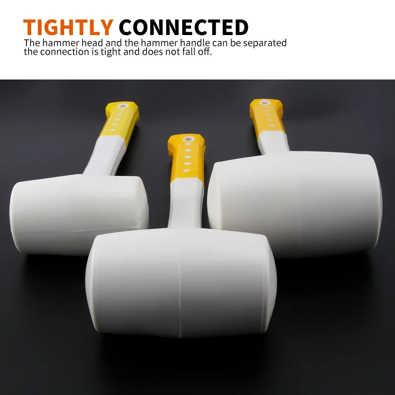 Heavy Duty 1Pcs White Rubber Hammer Ceramic Tile plastic glue installation hammers 55mm 60mm 70mm Diameter with Non-slip Handle 2