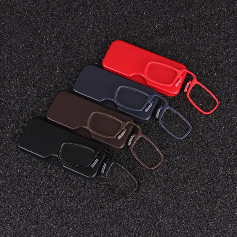 Потворствовать зажим для носа, очки для чтения, мини высокое качество TR90 Портативный Для мужчин Для женщин дальнозоркостью липкий бумажник цвет: черный, синий светло-коричневый 1,0 1,5