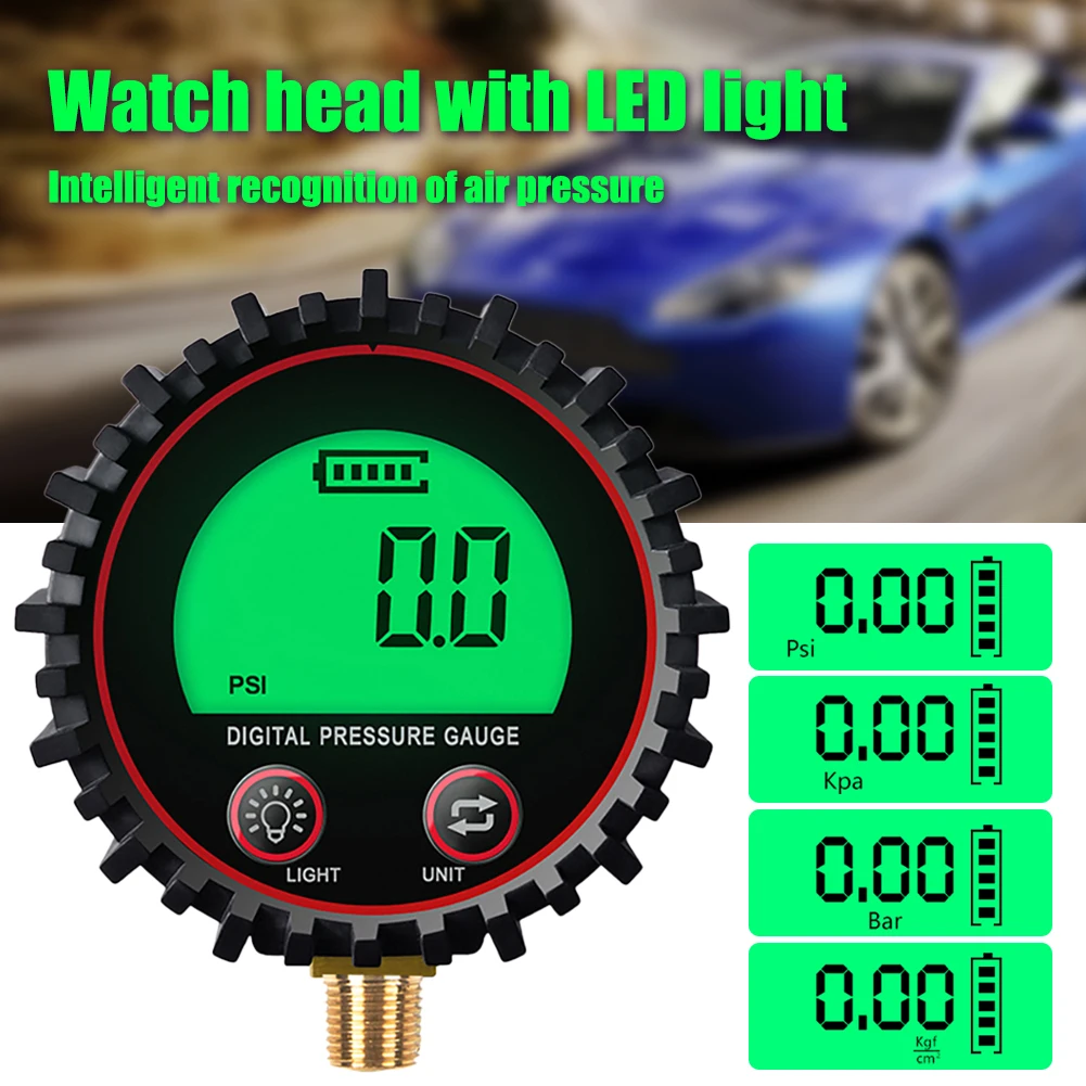 

High Accuracy 3-255PSI Digital Tyre Tire Air Pressure Gauge LCD Manometer Pressure Gauge Monitor Battery Operated