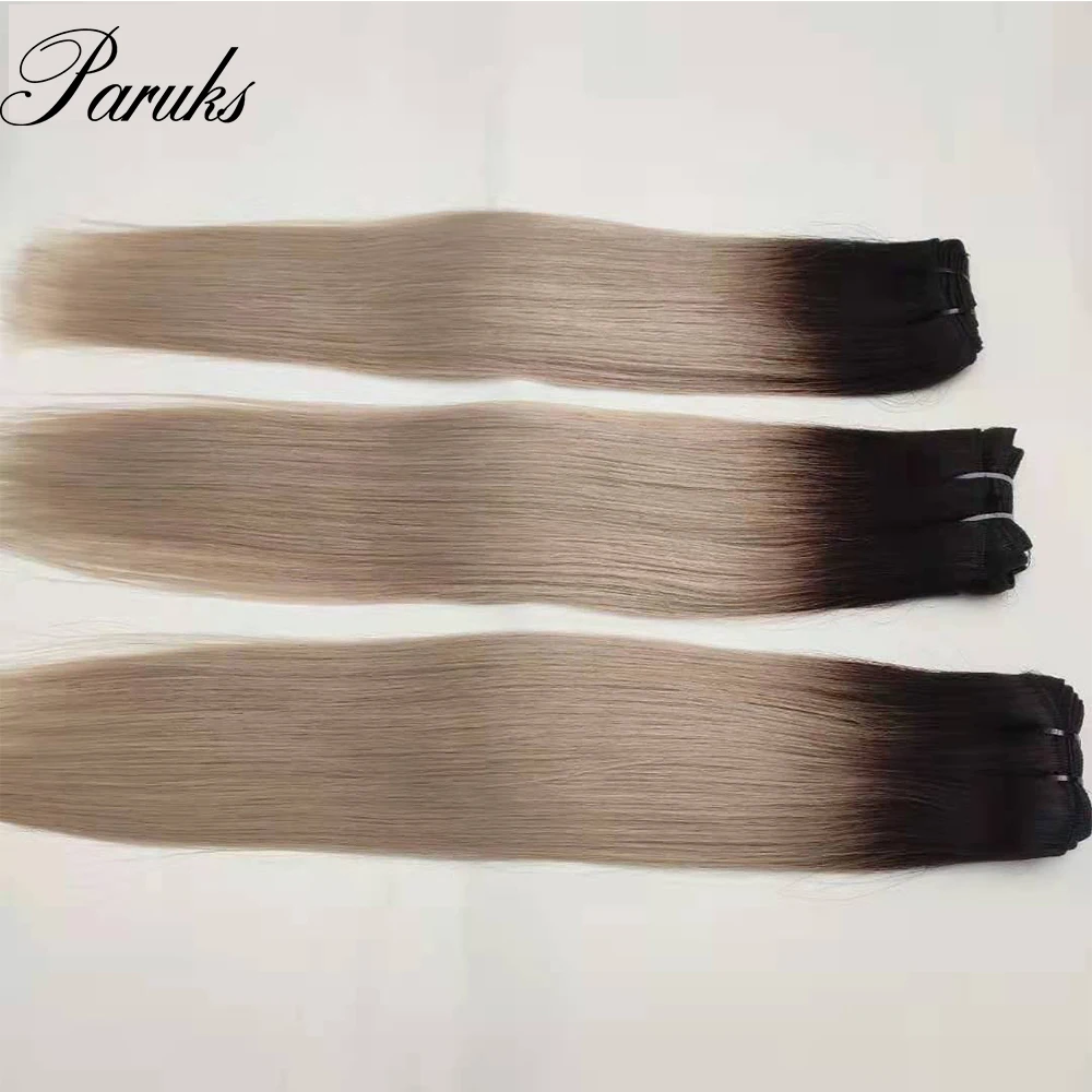 Paruks T1B/Grey 1/3/4 Brazilian Hair Bundle Straight Weave 100% Human Virgin Hair Bundles Remy Human Hair Weft 16-24 inch