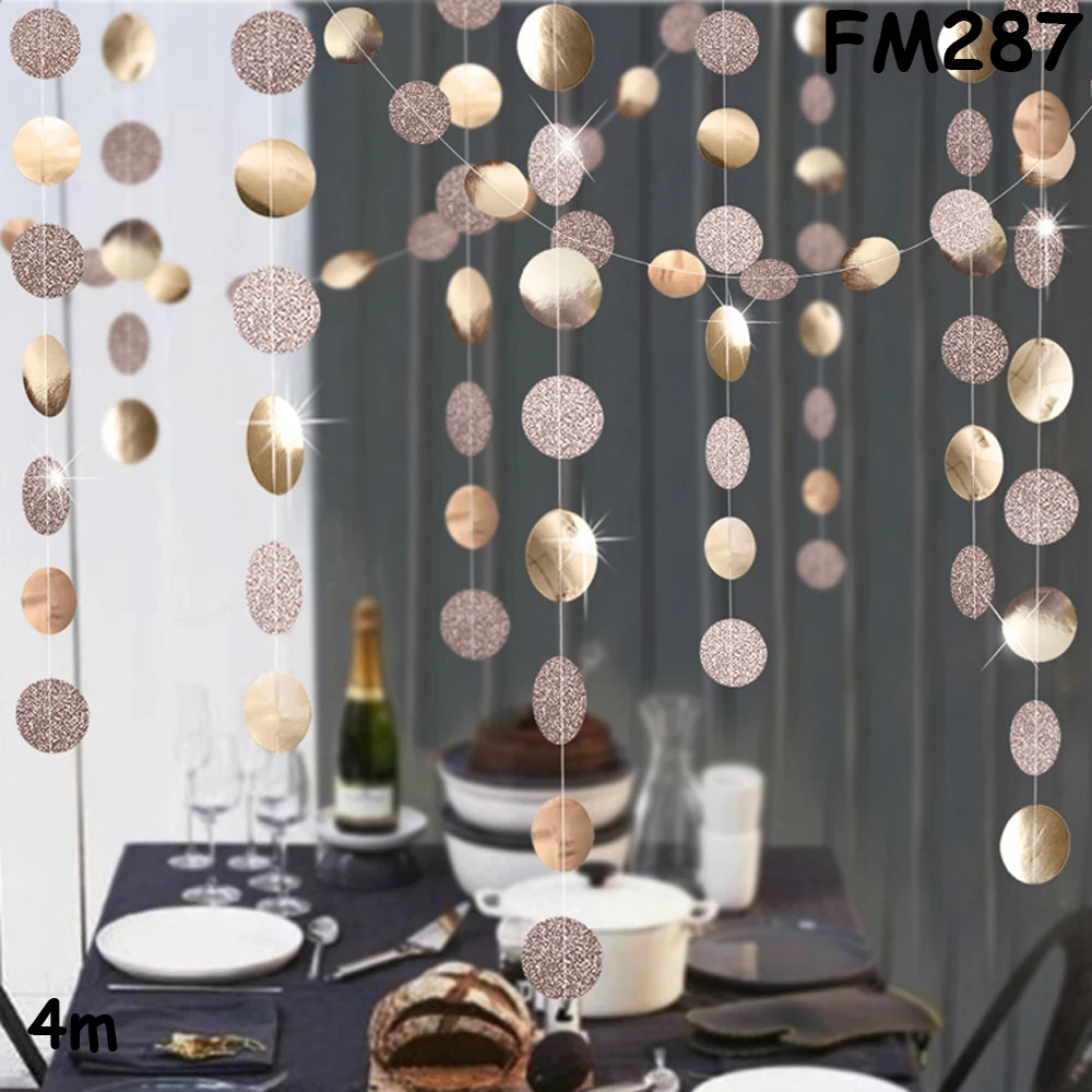 FM287 Рождественские украшения для дома, 4M, Мерцающая звезда, снежинка из бумаги, гирлянды, кулон, новогодний декор, украшения Noel Navidad - Цвет: FM287