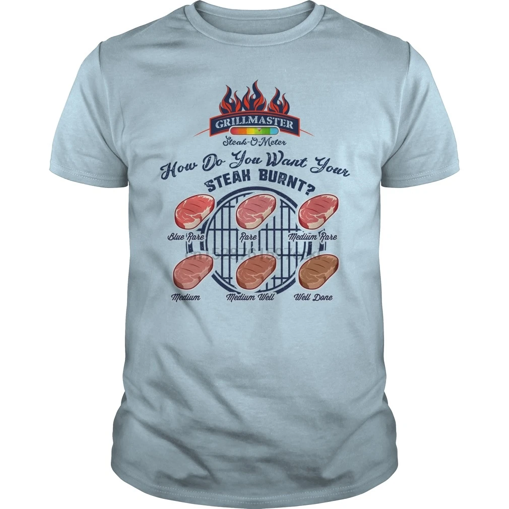 Men tshirt Steak-o-Meter cool Printed T-Shirt tees top | Мужская одежда