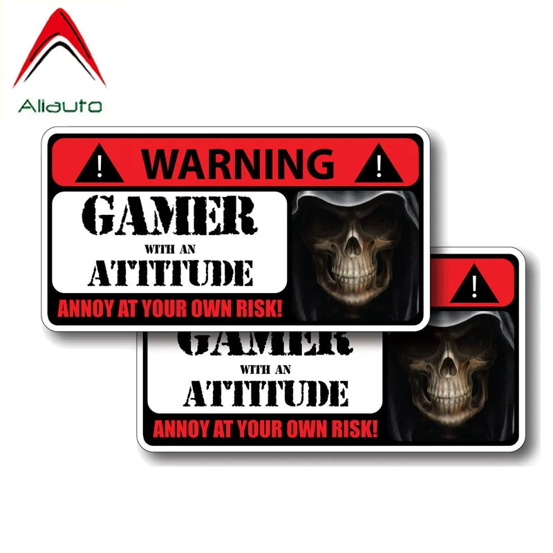 Aliauto 2 X Funny Car Stickers Warning Camer with An Attitude Annoy At Your Own Risk Accessories PVC Decal for Renault 14cm*7cm |