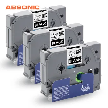 

Absonic 3PCS 12mm TZe-335 TZ-335 White on Black Labels Tapes Brother P-Touch CUBE PT-D210 PT-H110 PT-D400 PT-D600 Tag Printers