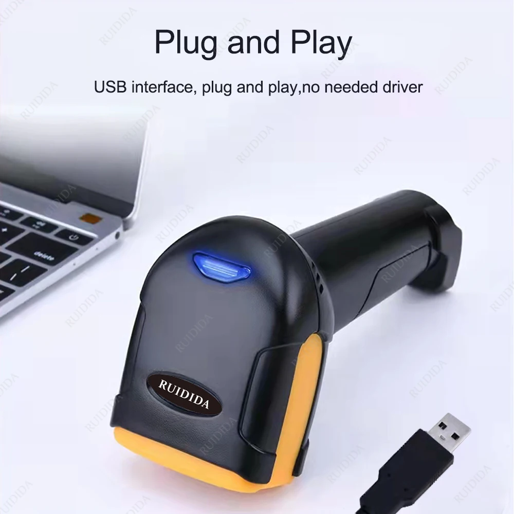 Wired Wireless Scanner 2D Bluetooth Barcode Scanner Wireless Handheld USB QR Code Reader PDF417 for Supermarket Store