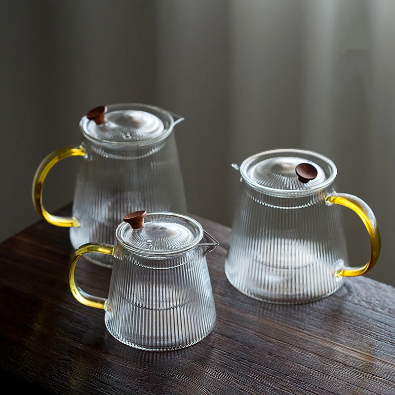 

1000ml Hammer Borosilica Glass Teapot Infusion Of Tea Pot Cold Kettle With Filter Handle Transparent High Temperature Resistance