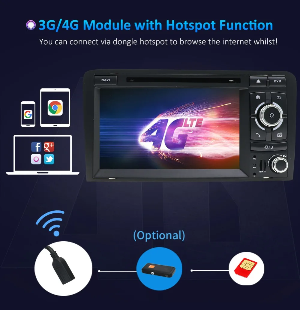 Cheap Bosion 7 inch HD 2 Din Car Radio Stereo Android 9.0 Octa Core DVD Player Multimedia Navigation GPS For Audi A3 8P 2003-2011 15