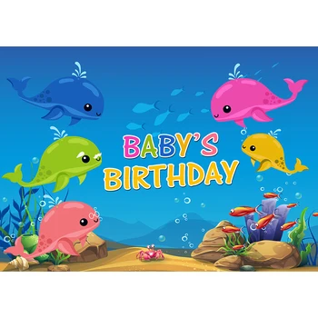 Wofawofa Kids 1st Birthday Backdrop 7x5ft Underwater World Vinyl Backdrops Cartoon Fish Coral Baby Shark Photography Background For Boys Happy Birthday Dessert Table Wallpaper Photo Studio Props Bl95 Electronics Photo Backgrounds Alumat Pl