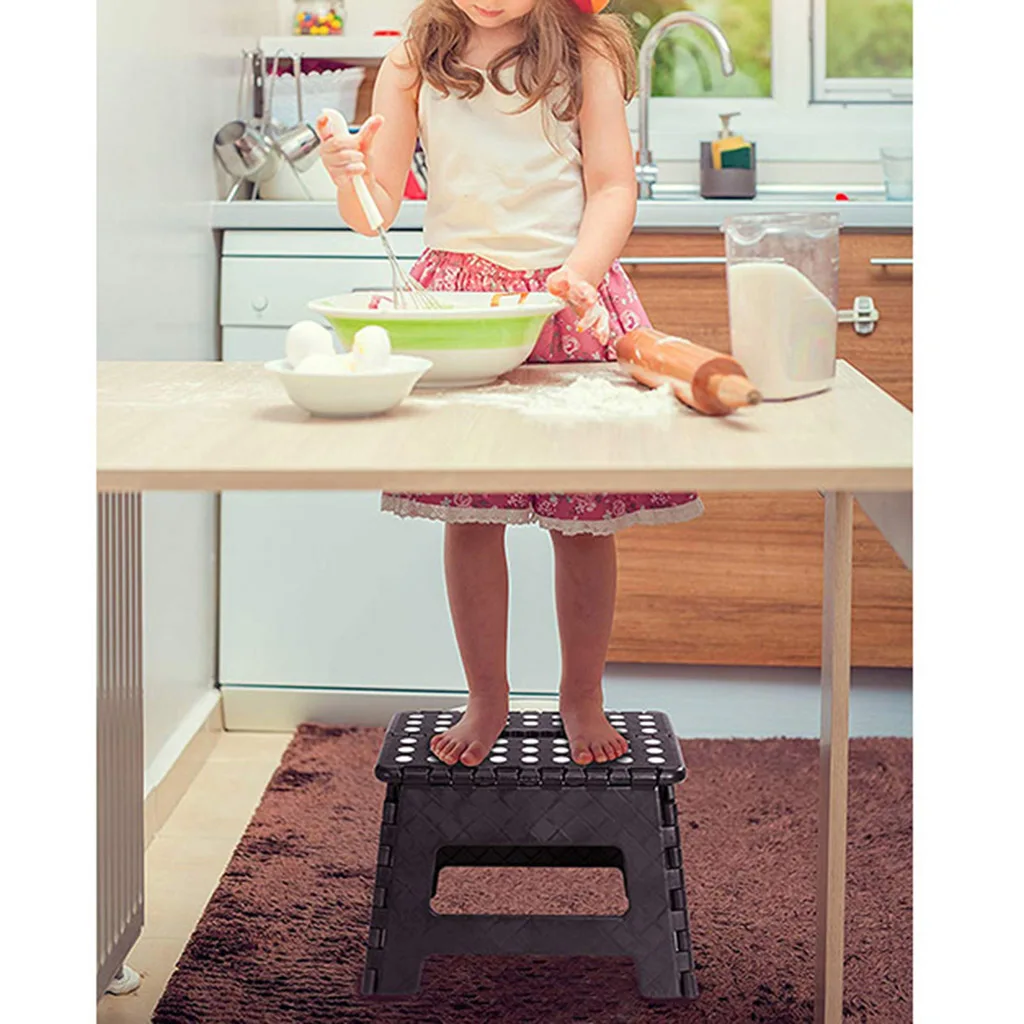 Foldable Step Stool Bench Plastic Adult Collapsible Foot Stool For Outdoor Rest